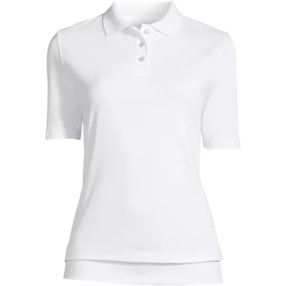 Women's Short Sleeve Banded Bottom Polo Shirt - primary