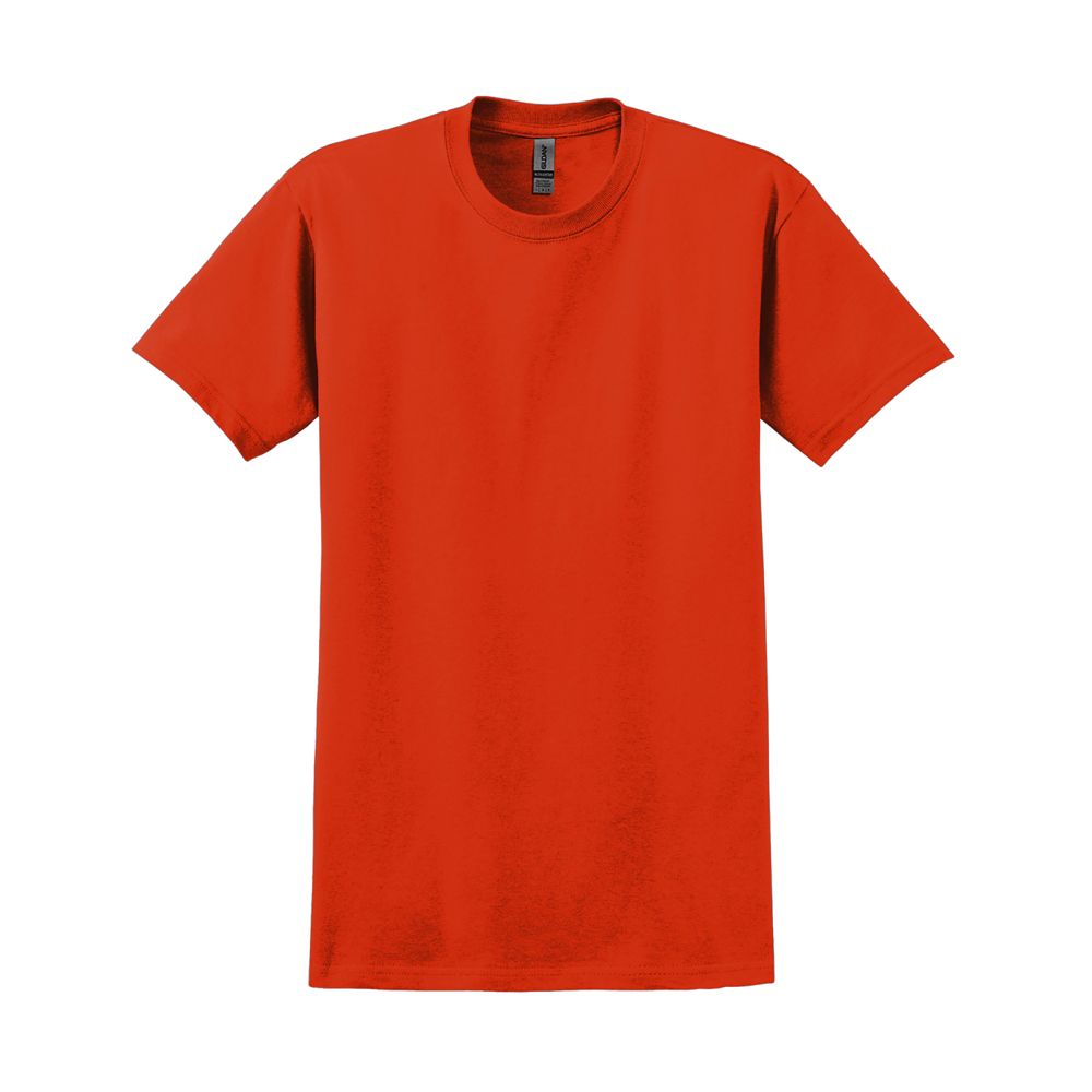 Gildan Unisex Big Plus Size Short Sleeve Screen Print T-Shirt - Orange - 3XL