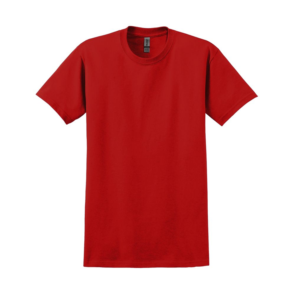 Gildan Unisex Extra Big Short Sleeve Screen Print T-Shirt - Red - 4XL