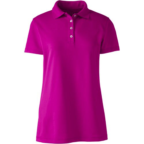 Women's Short Sleeve Active Mesh Johnny Collar Polo Shirt