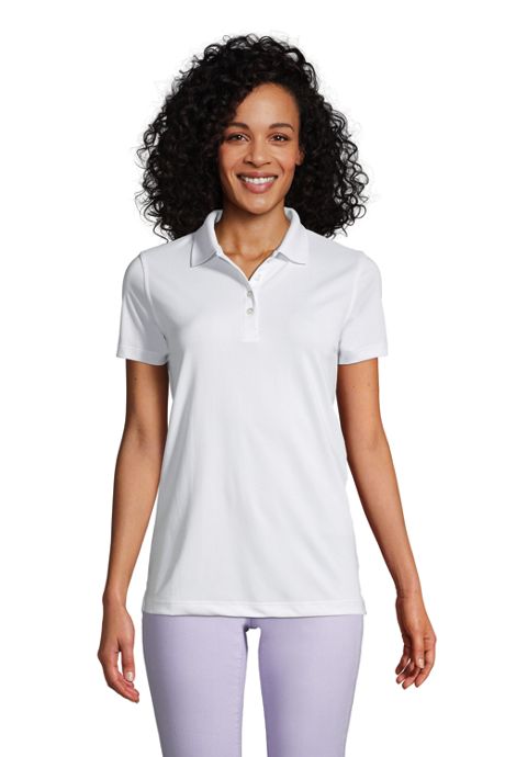 Lands' End Women's Short Sleeve Polyester Polo Shirt