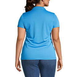 Women's Plus Size Short Sleeve Polyester Polo Shirt, Back
