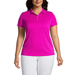 Women's Plus Size Short Sleeve Polyester Polo Shirt, Front