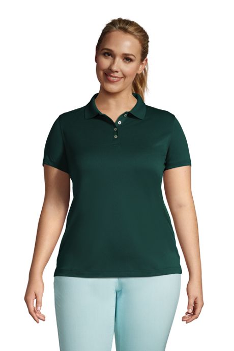 Lands' End Women's Short Sleeve Polyester Polo Shirt