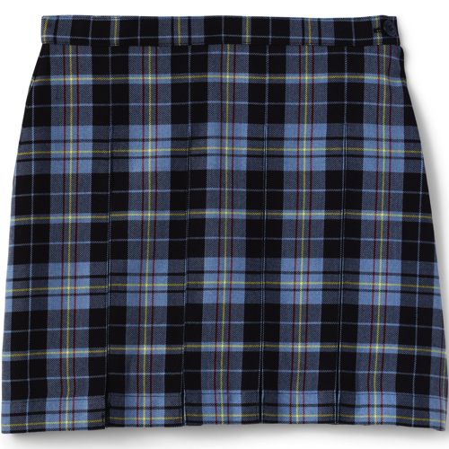 School Uniform Custom Girls Plaid Box Pleat Skirt Top of Knee