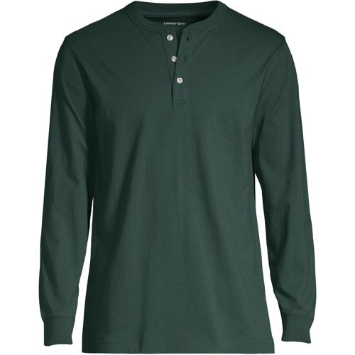 Long sleeve Henley Shirt for Herren in Green