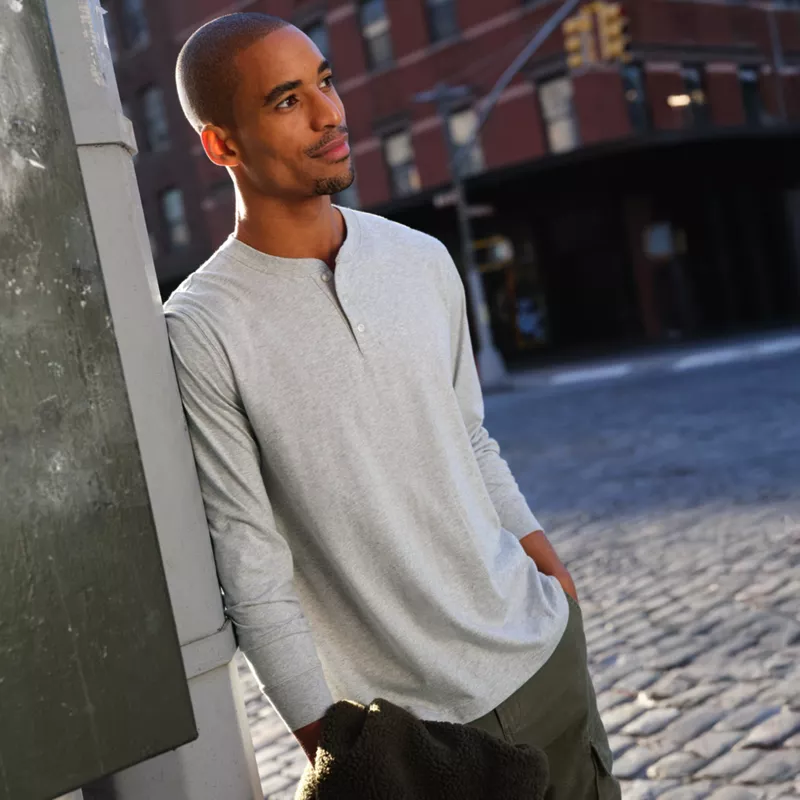 Men's Super-T Long Sleeve Henley Shirt, alternative image