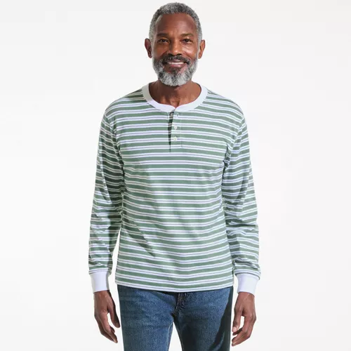 Men's Super-T Long Sleeve Henley Shirt, Front