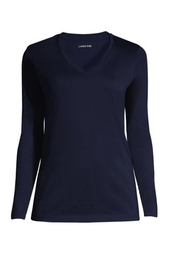 women's 100 cotton long sleeve tee shirts