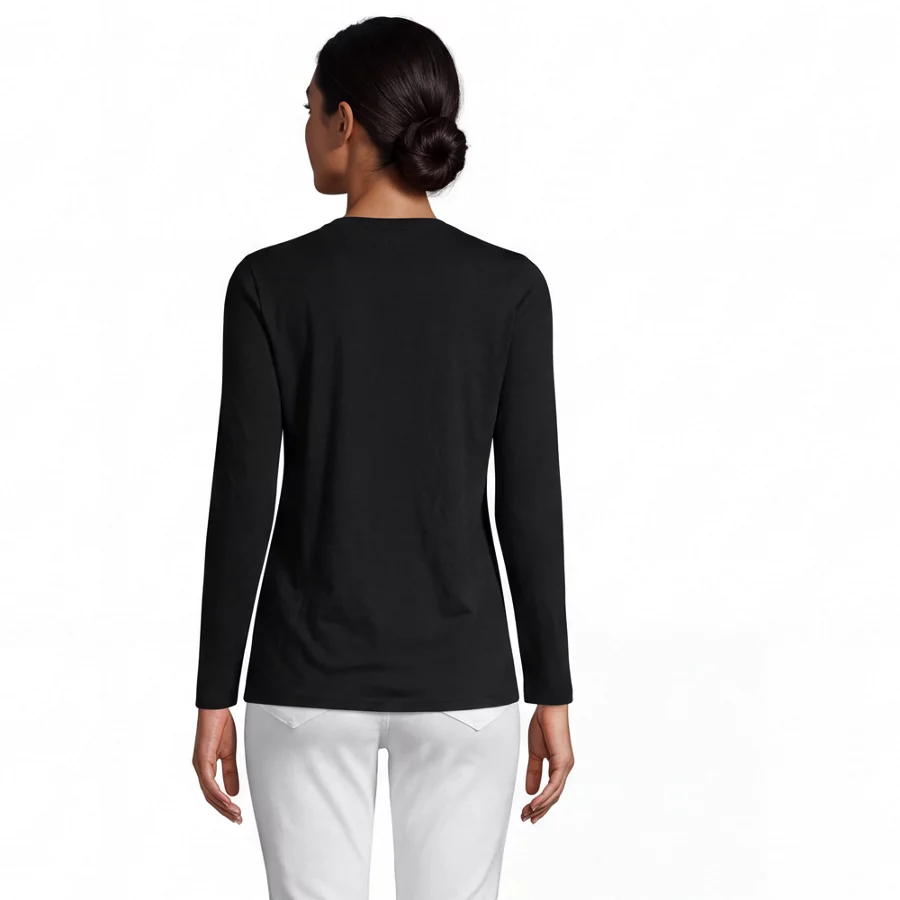 Supima Cotton Long Sleeve V Neck T Shirt view 2