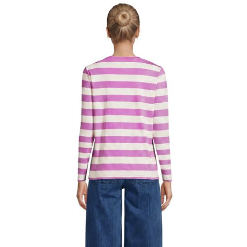 Ivory/Aster Pink Bold Stripe