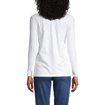 Women's Relaxed Supima Cotton Long Sleeve V-Neck T-Shirt - image 3