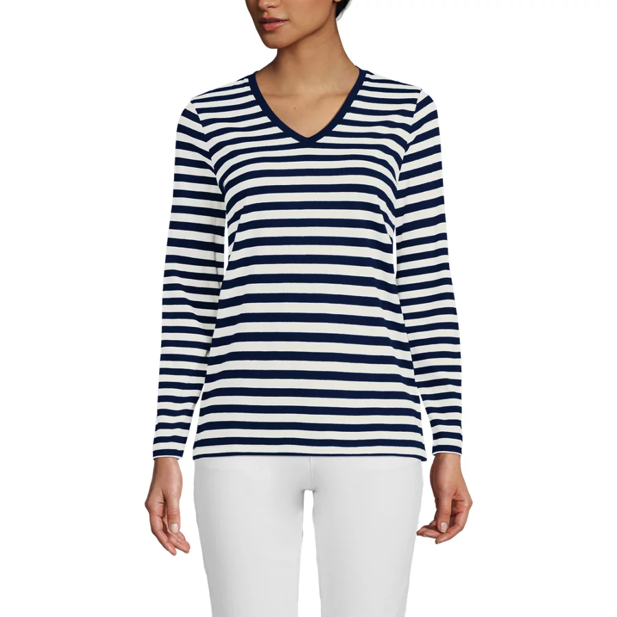 Women's Relaxed Supima V Neck T Shirt view 4