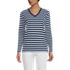Women's Petite Relaxed Supima Cotton Long Sleeve V-Neck T-Shirt, Front