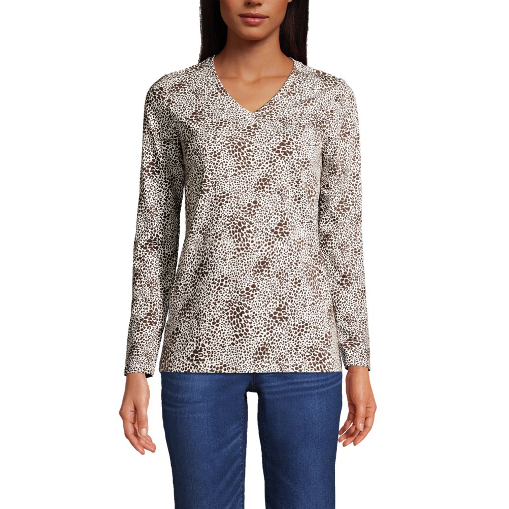 Women's Long Sleeve Printed T-Shirt Without Collar