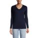 Women's Tall Relaxed Supima Cotton Long Sleeve V-Neck T-Shirt, Front