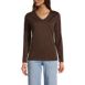 Women's Petite Relaxed Supima Cotton Long Sleeve V-Neck T-Shirt, Front