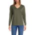 Women's Relaxed Supima Cotton Long Sleeve V-Neck T-Shirt, Front