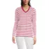 Petite Supima Cotton Long Sleeve V-Neck T-Shirt, Front