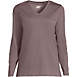 Women's Plus Size Relaxed Supima Cotton Long Sleeve V-Neck T-Shirt, Front