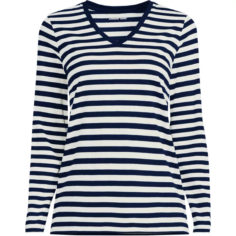 Supima Cotton Long Sleeve V-Neck T-Shirt, Front