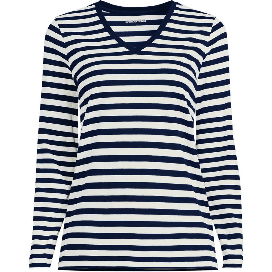 Women's Relaxed Supima V Neck T Shirt view 5