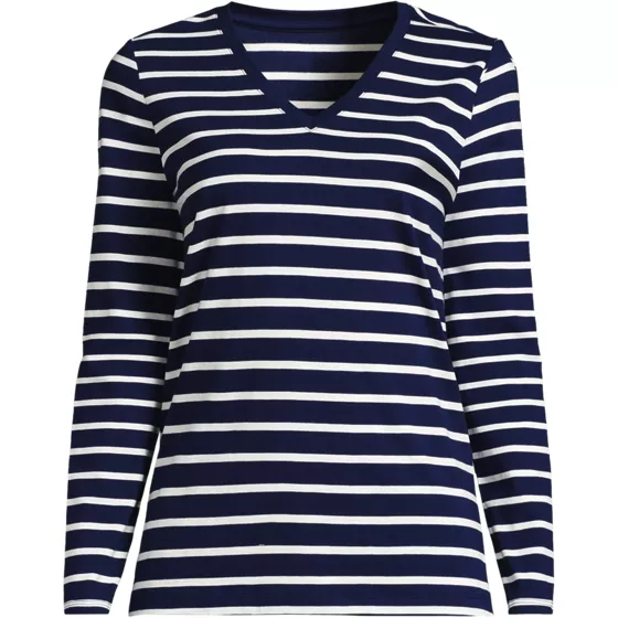 Supima Cotton Long Sleeve V-Neck T-Shirt - primary