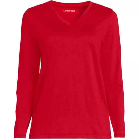 Supima Cotton Long Sleeve V-Neck T-Shirt - primary