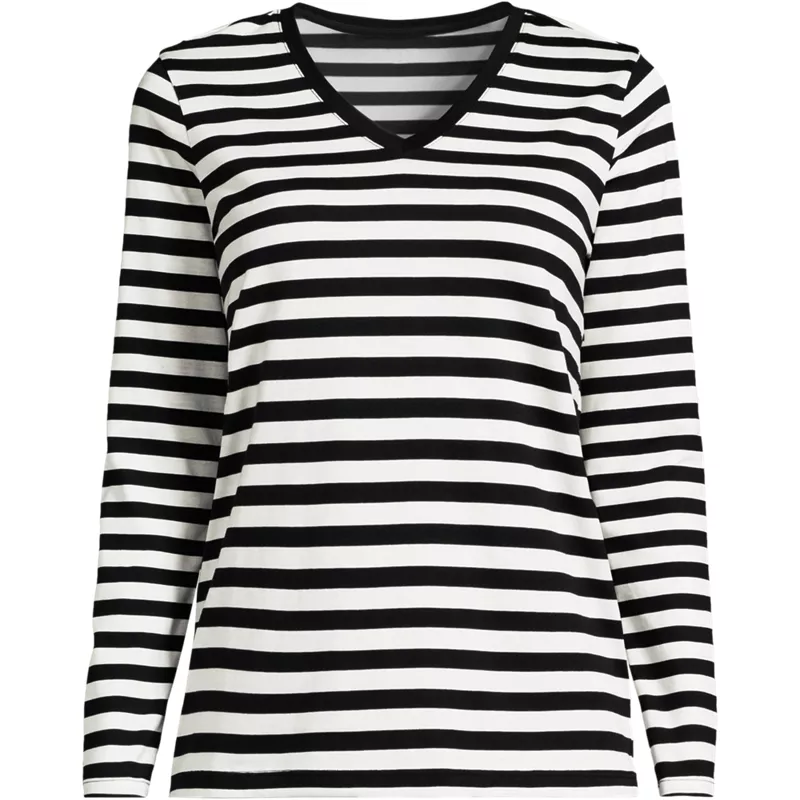 Supima Cotton Long Sleeve V-Neck T-Shirt, Front