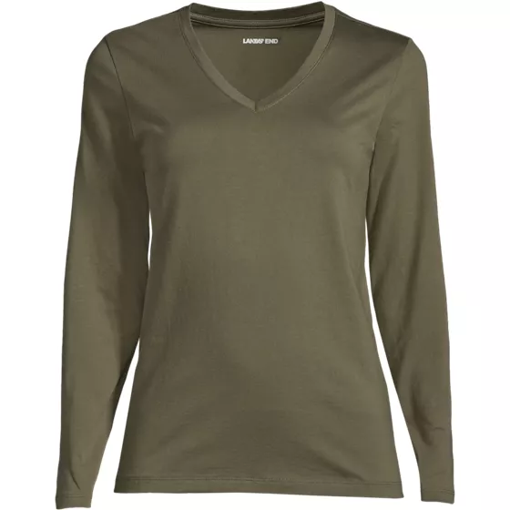 Supima Cotton Long Sleeve V-Neck T-Shirt - primary
