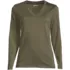 Plus Size Supima Cotton Long Sleeve V-Neck T-Shirt, Front