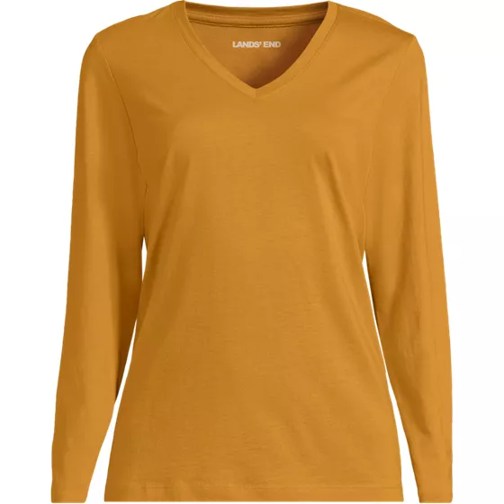 Supima Cotton Long Sleeve V-Neck T-Shirt - primary
