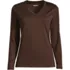 Petite Supima Cotton Long Sleeve V-Neck T-Shirt, Front