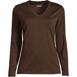 Women's Petite Relaxed Supima Cotton Long Sleeve V-Neck T-Shirt, Front