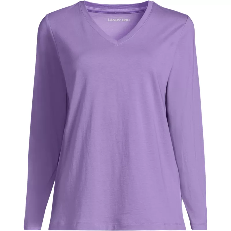 Supima Cotton Long Sleeve V-Neck T-Shirt, Front