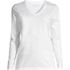Women's Petite Relaxed Supima Cotton Long Sleeve V-Neck T-Shirt, Front