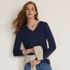 Women's Relaxed Supima Cotton Long Sleeve V-Neck T-Shirt, alternative image