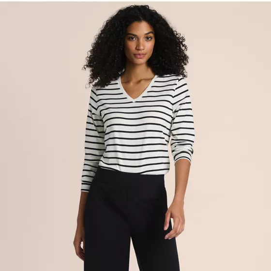 Supima Cotton Long Sleeve V-Neck T-Shirt - primary