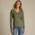 Women's Relaxed Supima Cotton Long Sleeve V-Neck T-Shirt, Front