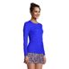 Women's Crew Neck Long Sleeve Rash Guard UPF 50 Sun Protection Modest Swim Tee, alternative image