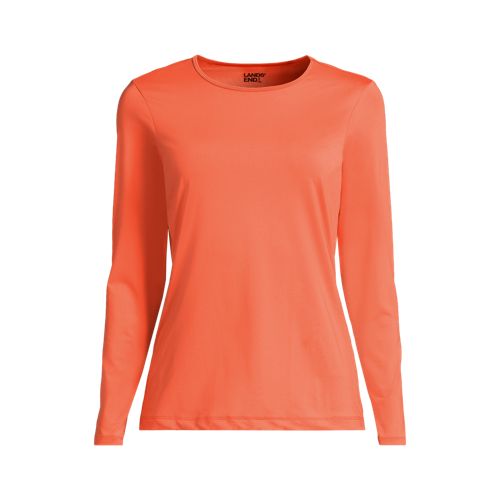 Women's Crew Neck Long Sleeve Rash Guard UPF 50 Swim Tee, Front