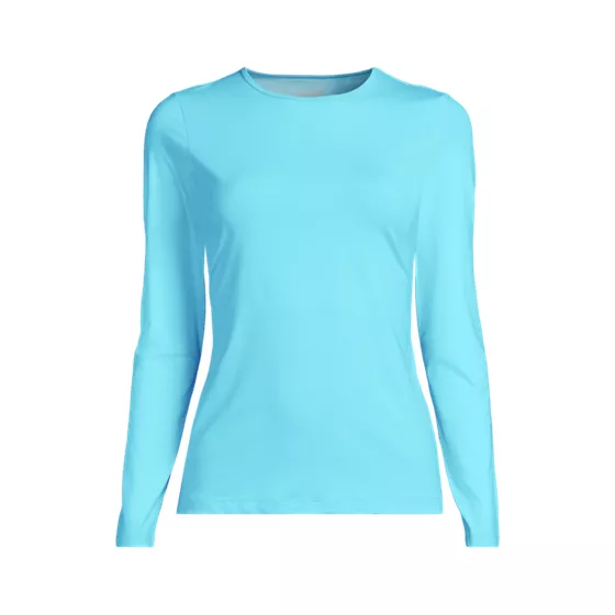 Women's Long Torso SunShade UPF 50 Long Sleeve Rash Guard Swim Tee - primary