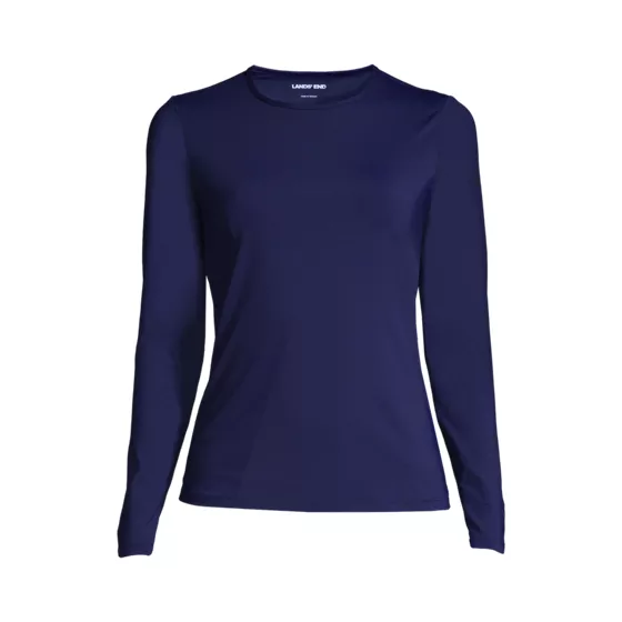 Women's Plus Size SunShade UPF 50 Long Sleeve Rash Guard Swim Tee - primary