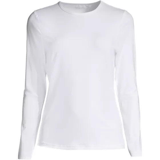 Women's Plus Size SunShade UPF 50 Long Sleeve Rash Guard Swim Tee - primary