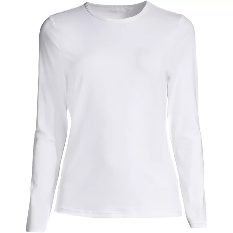 Women's Plus Size SunShade UPF 50 Long Sleeve Rash Guard Swim Tee, Front