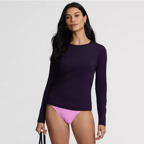 Women's SunShade UPF 50 Long Sleeve Rash Guard Swim Tee - primary