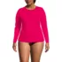 Women's Plus Size SunShade UPF 50 Long Sleeve Rash Guard Swim Tee, Front