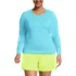 Women's Plus Size SunShade UPF 50 Long Sleeve Rash Guard Swim Tee, Front