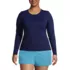 Women's Plus Size SunShade UPF 50 Long Sleeve Rash Guard Swim Tee, Front