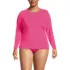 Women's Plus Size SunShade UPF 50 Long Sleeve Rash Guard Swim Tee, Front